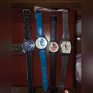 Set Of Watches 4,Steamboat Willie,M&M's,Popeye 75yrs,Mickey Mouse Club